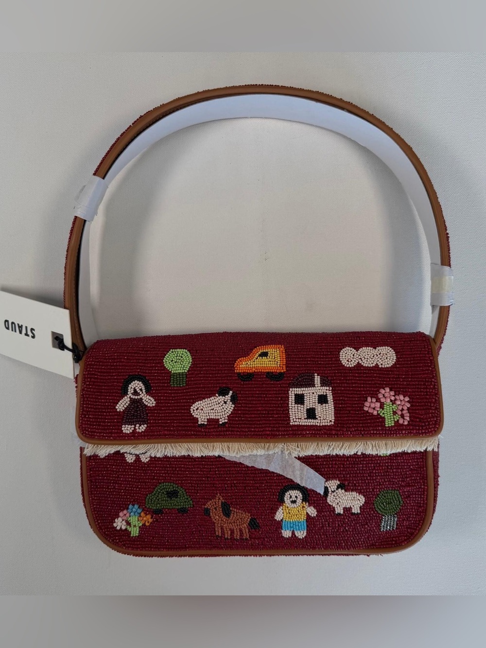 STAUD Tommy Beaded Bag in Folk Town NWT - Picture 10 of 11